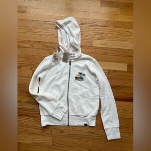 Faherty White Zip-Up Hoodie